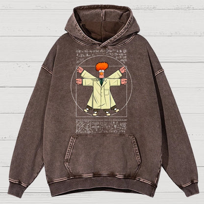Vitruvian Puppet Vintage Distressed Hoodie