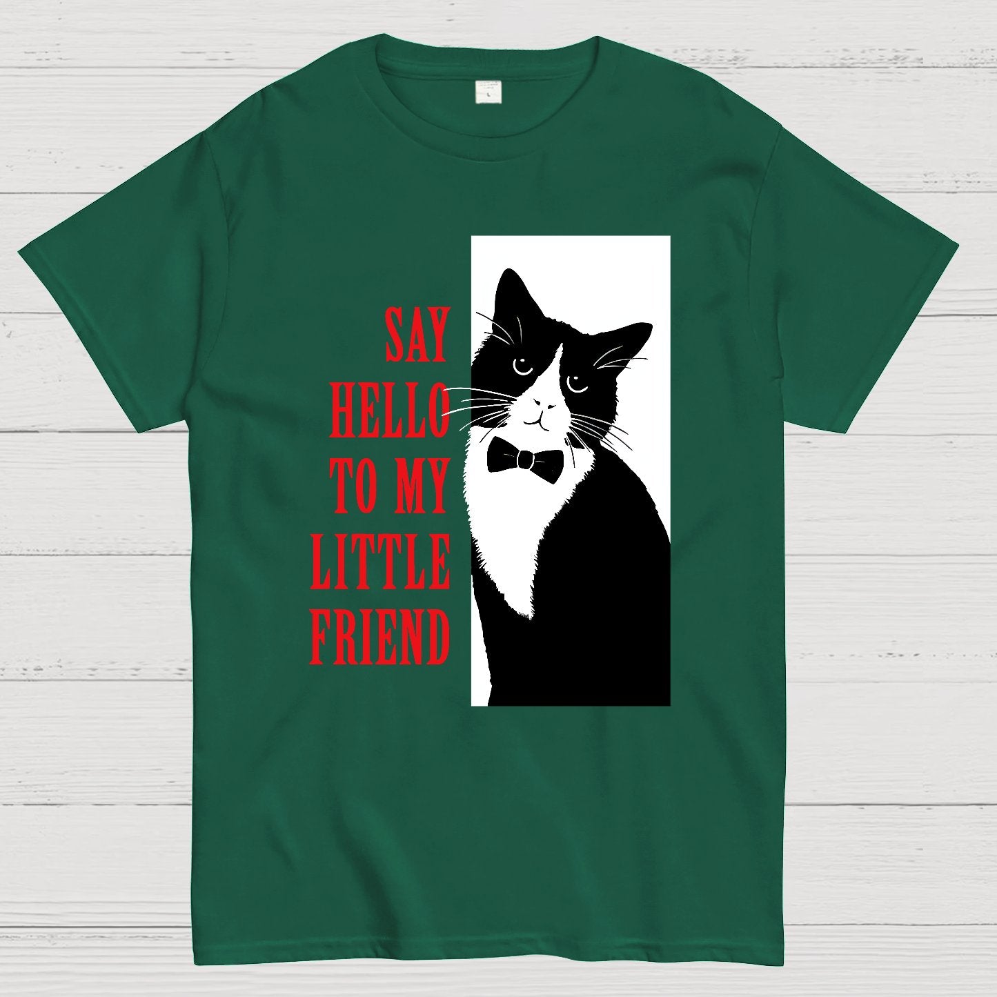 Hello Little Friend funny cat Geek T-Shirt