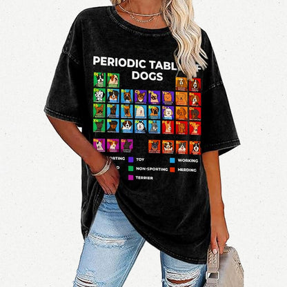 Periodic Table Of Dogs Vintage Distressed T-shirt