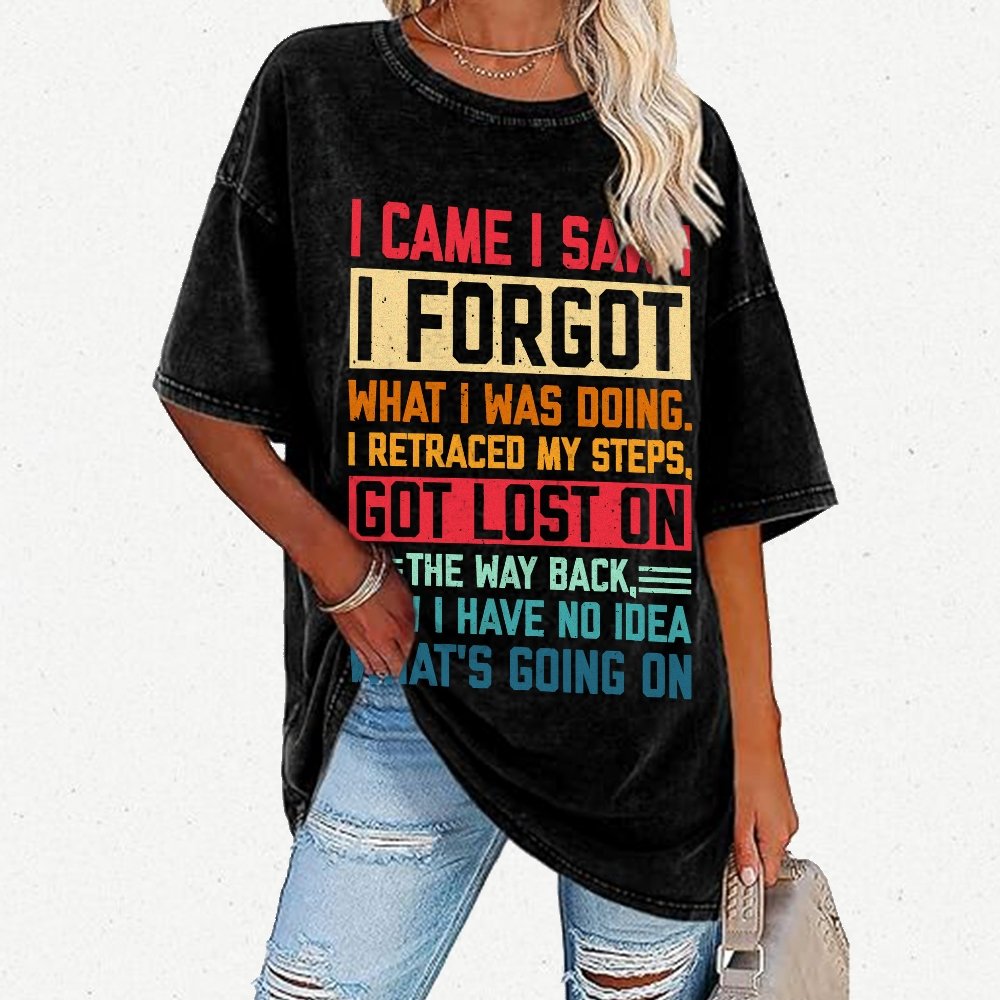 I Came I Saw I Forgot What I Was Doing Sarcastic Vintage Distressed T-shirt