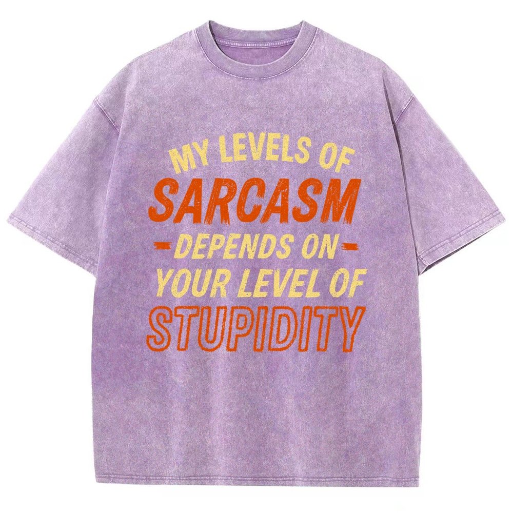 My Level of Sarcasm Depends Vintage Distressed T-shirt