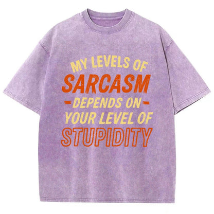 My Level of Sarcasm Depends Vintage Distressed T-shirt