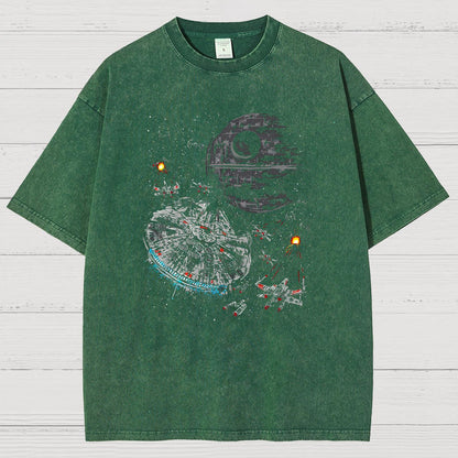 Epic Space Battle Vintage Distressed T-shirt