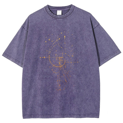 Fibonacci Vintage Distressed T-shirt