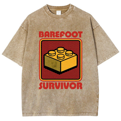 Foot Brick Survivor Vintage Distressed T-shirt