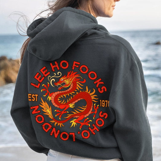 Mysterious Town's (Werewolves of London) Printed Back Cotton Hoodie