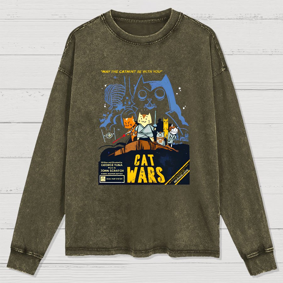 Cat Wars，Revenge of The Dog Washed Long Sleeve Tee