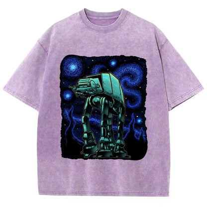 Armored Tank Starry Night Vintage Distressed T-shirt