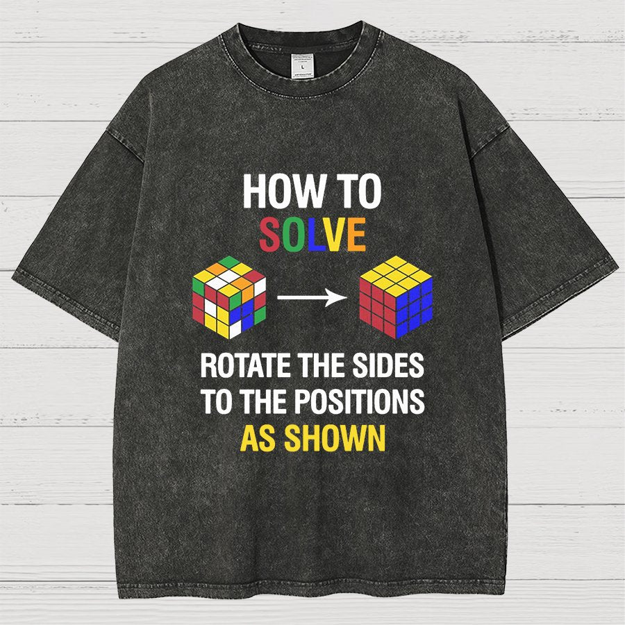 How To Solve Competitive Puzzle Funny Speed Cubing Vintage Distressed T-shirt