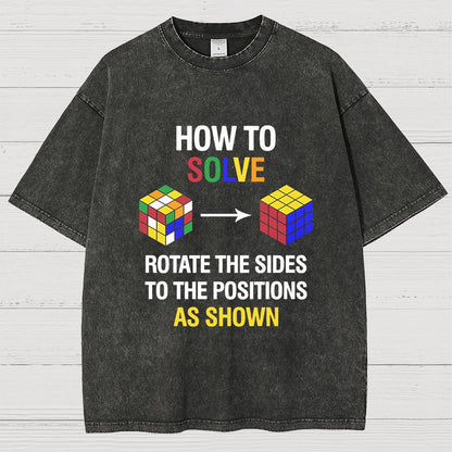How To Solve Competitive Puzzle Funny Speed Cubing Vintage Distressed T-shirt