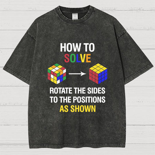How To Solve Competitive Puzzle Funny Speed Cubing Vintage Distressed T-shirt