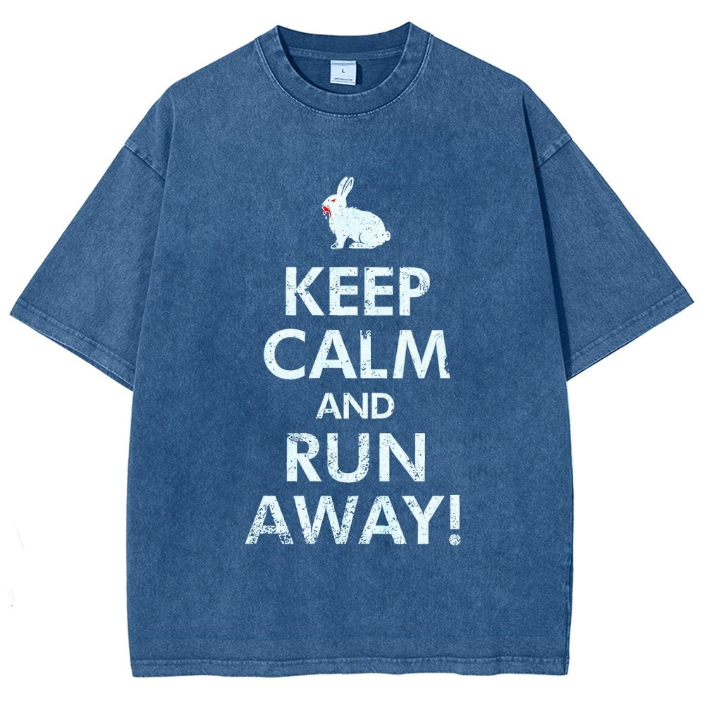 Keep Calm and Run Away! Vintage Distressed T-shirt