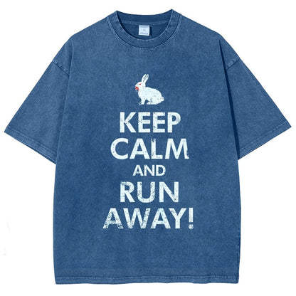Keep Calm and Run Away! Vintage Distressed T-shirt