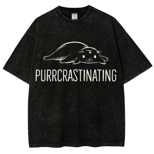 Purrcrastinating Vintage Distressed T-shirt