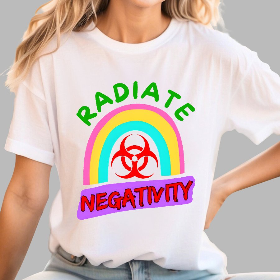 Radiate Negativity - Sarcastic Organic Rainbow Geek T-Shirt