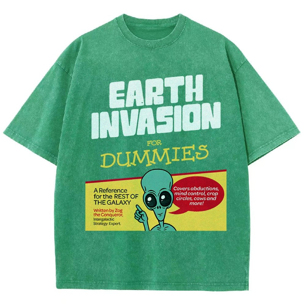 Earth Invasion for Dummies Vintage Distressed T-shirt