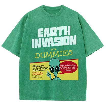 Earth Invasion for Dummies Vintage Distressed T-shirt