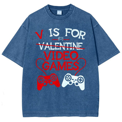 Valentine's Day.Funny Gamer Valentine Nerd Vintage Distressed T-shirt