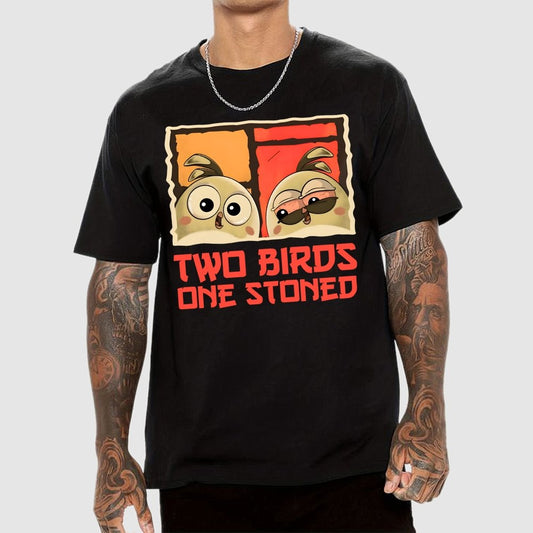 Two Birds One Stoned Unisex Geek T-Shirt