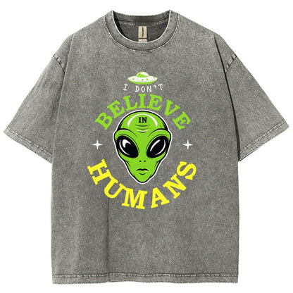 I Don't Believe in Humans Vintage Distressed T-shirt