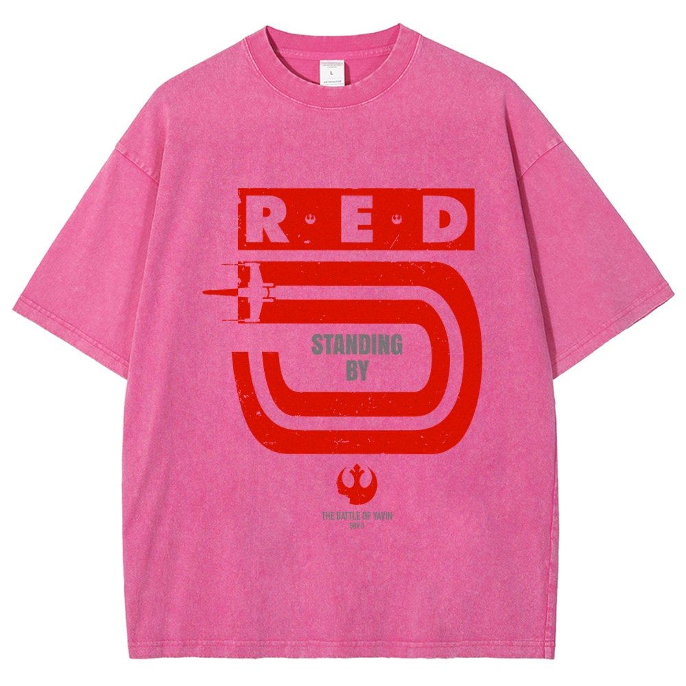 Red Star Standing By Vintage Distressed T-shirt