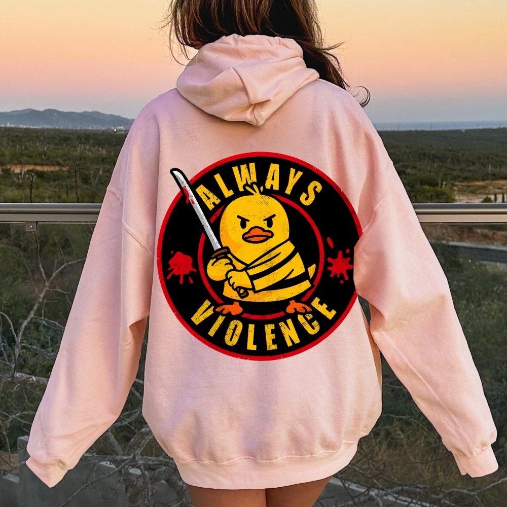 Always violence Printed Back Unisex Cotton Hoodie