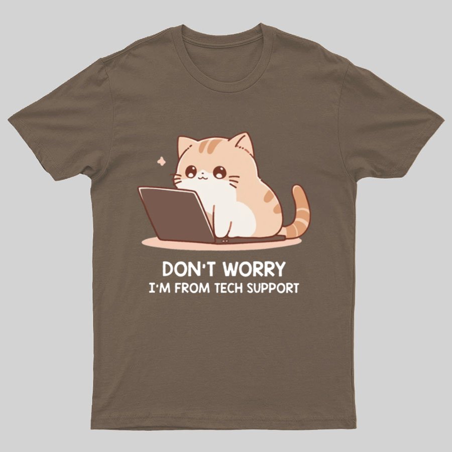 Tech Support Cat Geeky T-Shirt