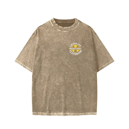 Legalize Recreational Plutonium Front And Back Printing Washed T-shirt