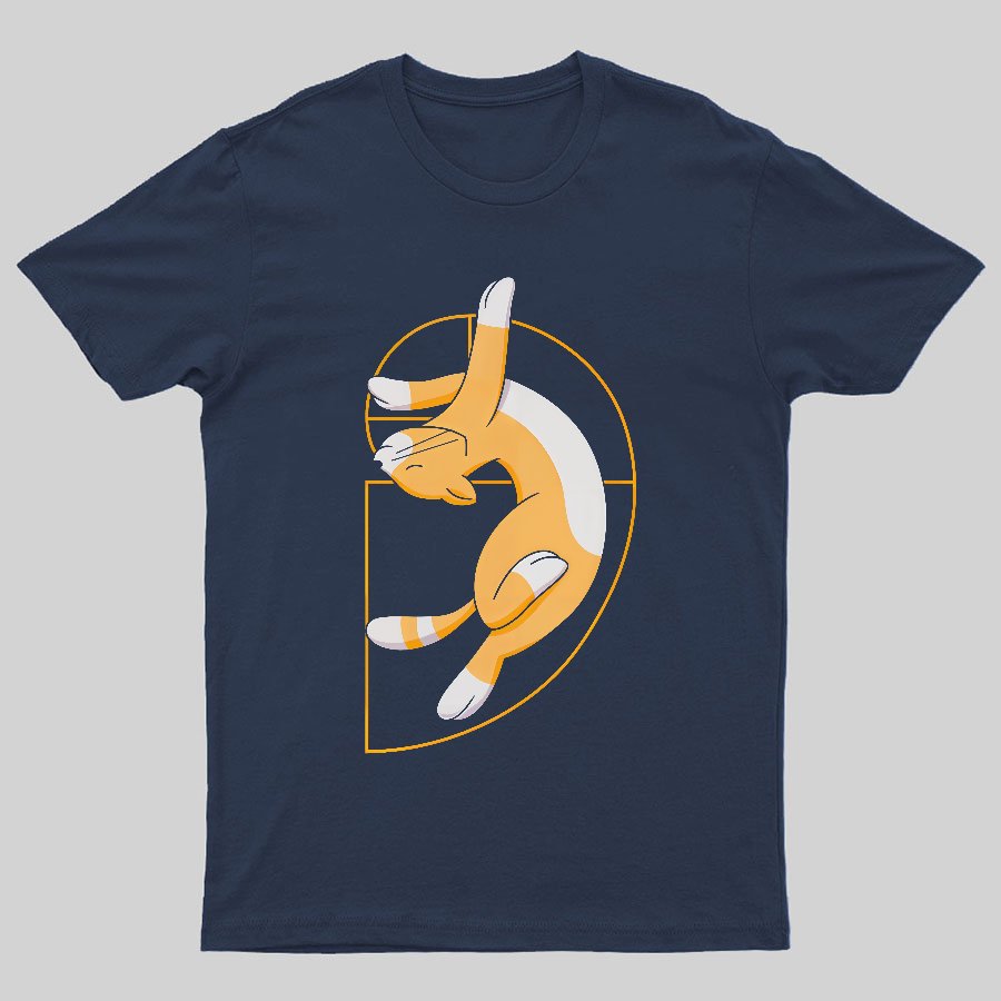 Fibonacci Spiral Cat Geeky T-Shirt
