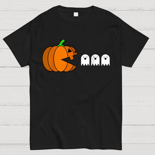 Funny Halloween Pumpkin Eating Ghost Geek T-Shirt
