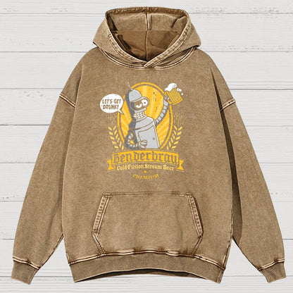 Beer Festival, Let Us Get Our Machines Drunk Vintage Distressed Hoodie