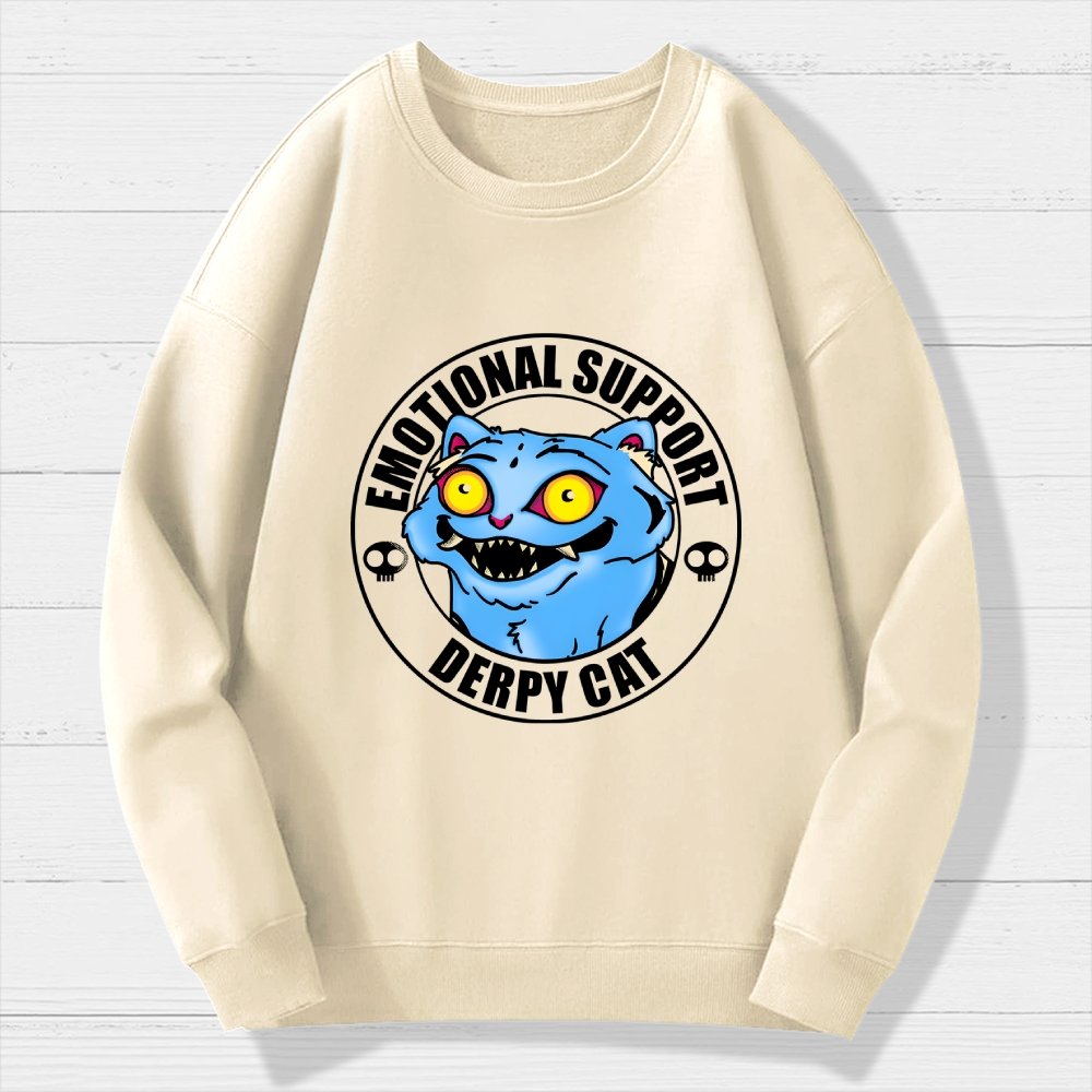 Emotional Support Cat Geek Cotton Sweatshirt