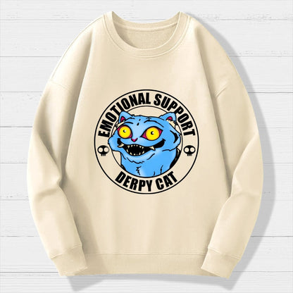 Emotional Support Cat Geek Cotton Sweatshirt