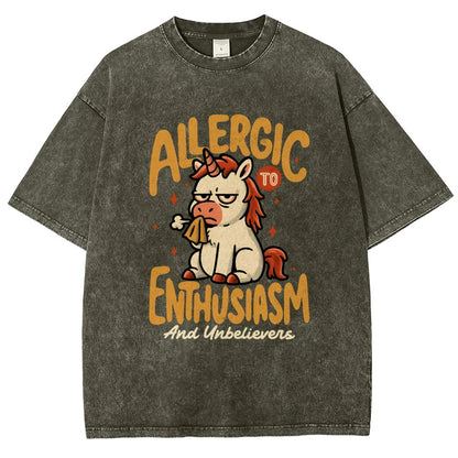 Allergic to Enthusiasm Vintage Distressed T-shirt