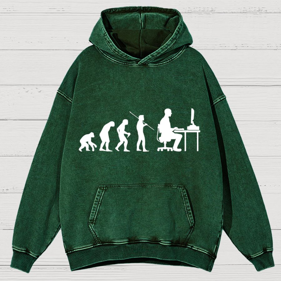 Computer Worker Evolution Shirt, Programmer Vintage Distressed Hoodie