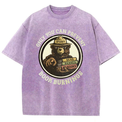 Only You Can Prevent Book Burnings Vintage Distressed T-shirt