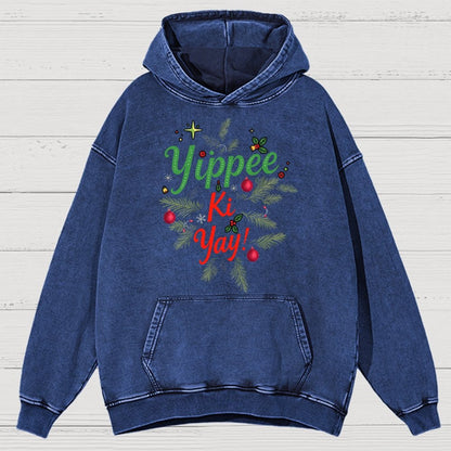 Yippee Ki Yay Vintage Distressed Hoodie