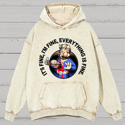 I'M Fine Everything Is Fine Vintage Distressed Hoodie