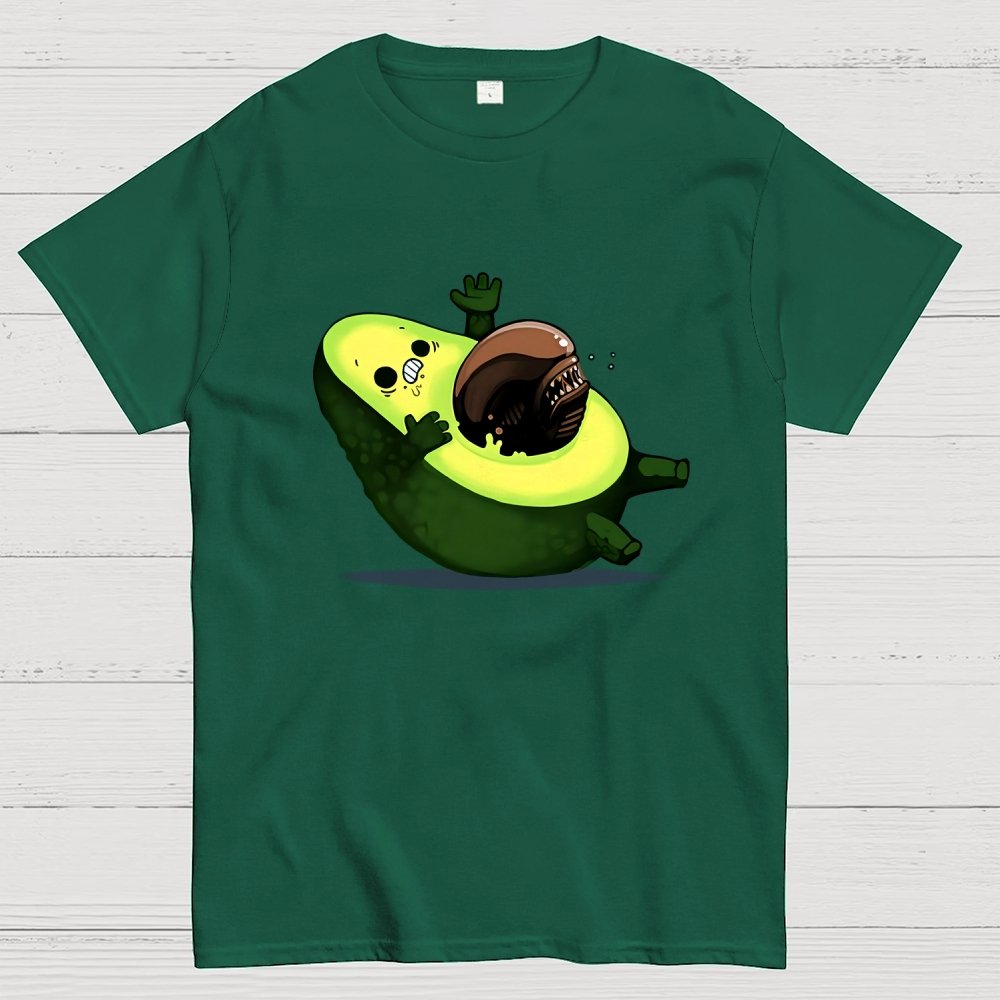 Quirky Alien Avocado Geek T-Shirt