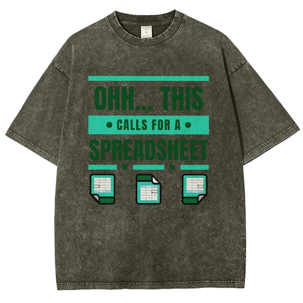 This Calls For A Spreadsheet Office Software Vintage Distressed T-shirt