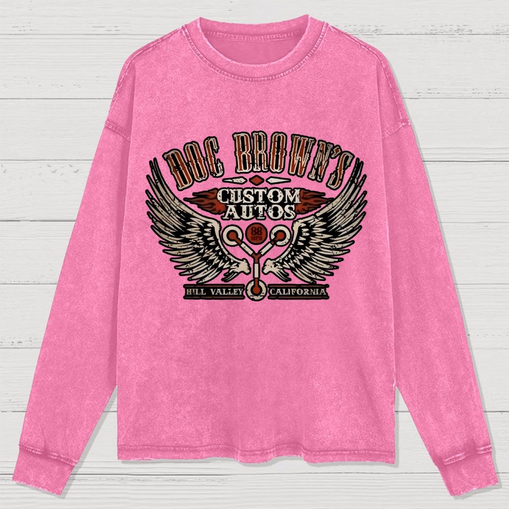 Doc Brown's Garage Washed Long Sleeve Tee