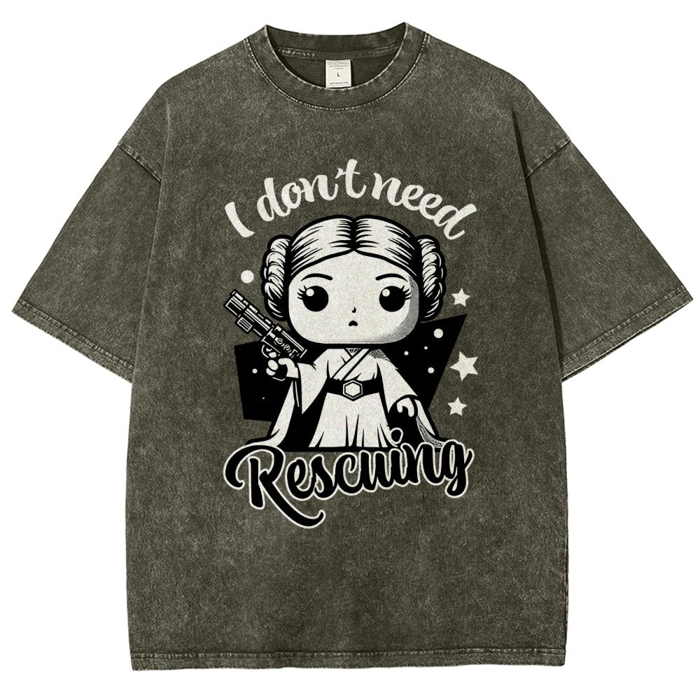 I Don't Need Rescuing Vintage Distressed T-shirt