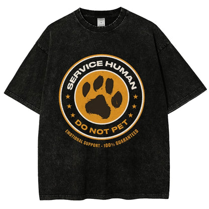 Service Human Do Not Pet Vintage Distressed T-shirt