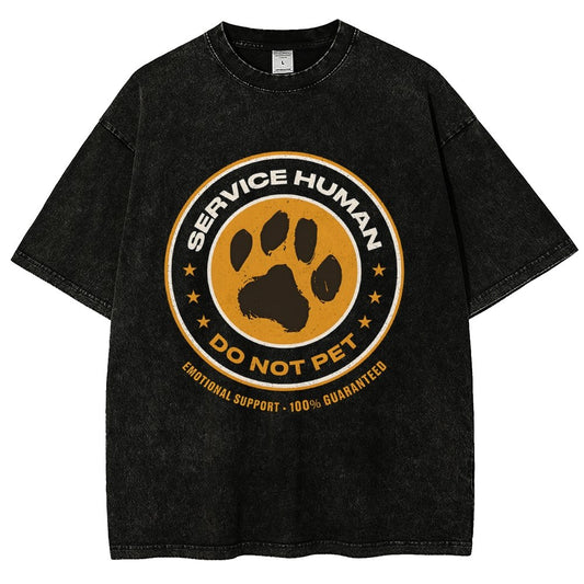 Service Human Do Not Pet Vintage Distressed T-shirt