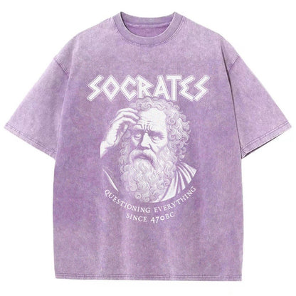 Socrates Questioning Everything Vintage Distressed T-shirt