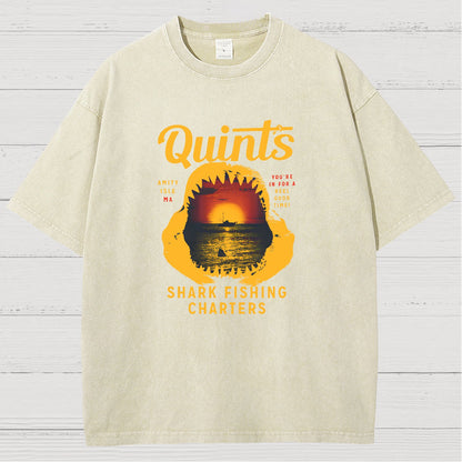 Captain's Shark Fishing Charters Vintage Distressed T-shirt