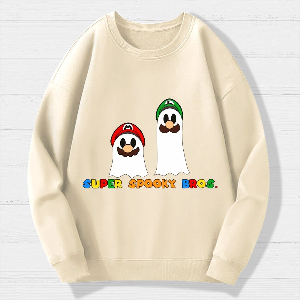 Retro Gamer Brother Ghosts Geek Cotton Sweatshirt