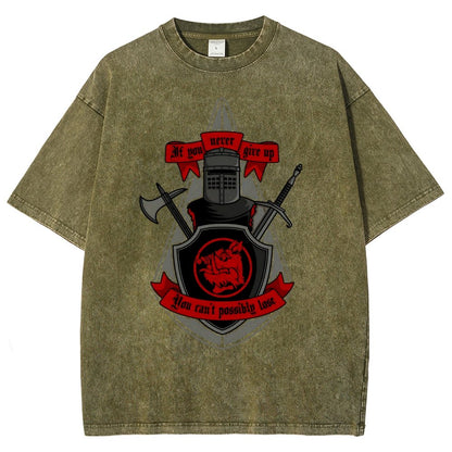 Never Give Up Vintage Distressed T-shirt