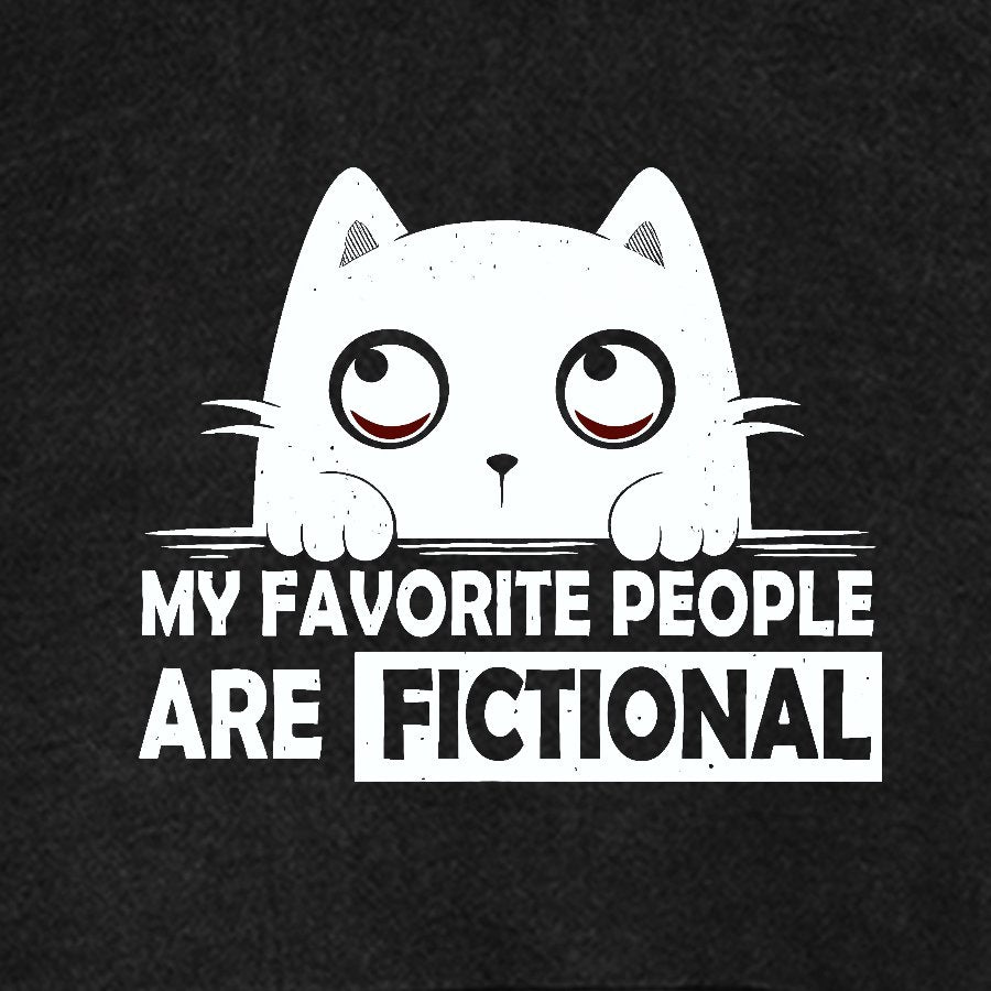 My Favorite People Are Fictional by Edesigns  Vintage Distressed Hoodie