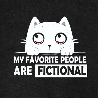 My Favorite People Are Fictional by Edesigns  Vintage Distressed Hoodie